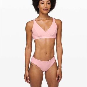 Lululemon PowderRose Ribbed Clear Waters bikini set